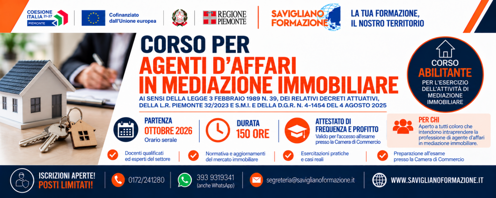 AGENTE DI AFFARI IN MEDIAZIONE - (corso abilitante)
